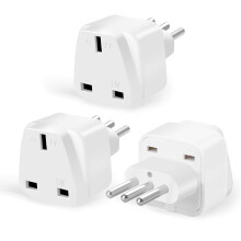 3-Pack UK to Italy Plug Adapter,SHUOMAO UK to 3 Pin Italy Travel Adaptor,Converter Plug Power Adapter for Italian,Chile,Maldives,San Marino(Type L),W
