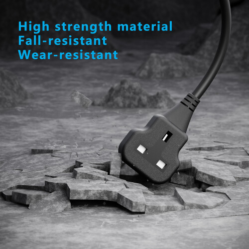 1 Meter Short Extension Lead Single Plug Socket Power Cable 13 Amp Extension Cord Electrical Socket Black 2
