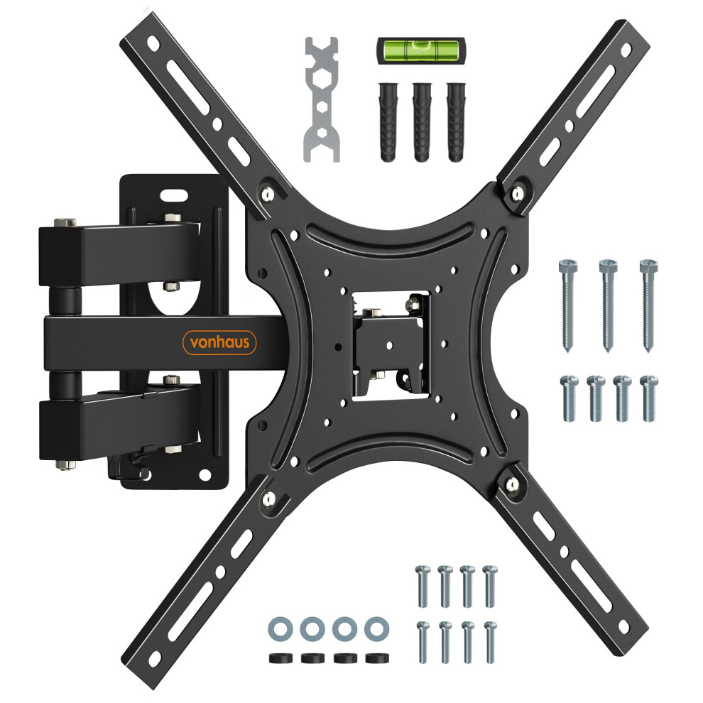 Vonhaus Tv Wall Bracket For 24-55" Screens, Articulating Tv Bracket W/Spirit Level, Wall Mount With Tilt & Swivel, 25Kg Capacity, Max Vesa: 400X400mm 46629333