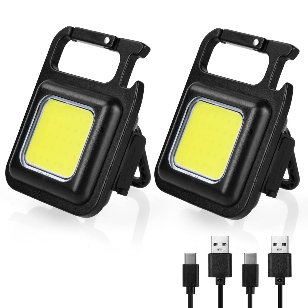 Uraqt Led Keychain Flashlight, 1000 Lumens Cob Rechargeable Keychain Mini Handheld Torch, 4 Light Modes Portable Pocket Light With Folding Bracket Bo 46937964