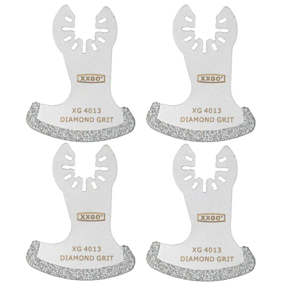 Xxgo 4 Pcs Diamond Multi Tool Blades To Remove Grit Grout Plaster Mortar Cutting Grinding Shaping Compatible With Bosch Dremel Fein Makita, Milwaukee 36551828