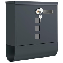 SONGMICS GMB20AG Wall-Mounted Post Box with Lock with Rotating Lid, Viewing Window, Name Holder, Newspaper Compartment, Easy Assembly, 10 x 30.8 x 33