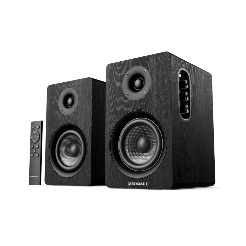 Oakcastle BK100 Active Bookshelf Speakers | 2.0 Stereo System | 60W Output | Bluetooth 5.4, USB Playback | AUX, HDMI ARC, Optical | Gaming Speakers fo-image-OPC-PTB9GBM-NEW