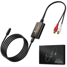 Neoteck 1.2M 192kHz Optical to Rca Converter, Digital to Analog Audio Converter with Built-in Audio Amplifier Chip, Optical to Rca Adapter for HDTV,