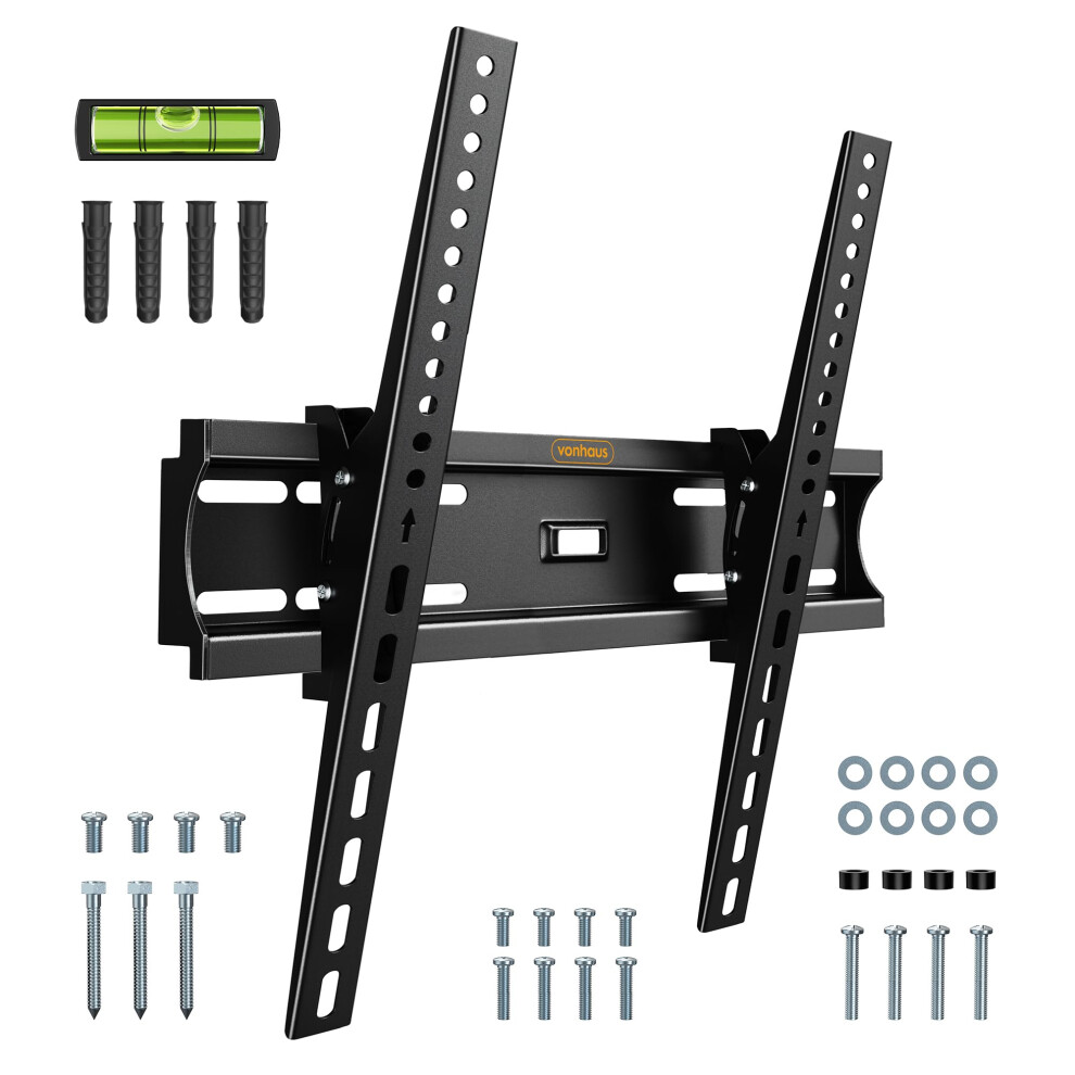 Vonhaus Tv Wall Bracket For 26-60" Screens, Tv Bracket With Spirit Level, Flat To Wall Mount With Tilt, 45Kg Capacity, Max Vesa: 400X400mm 77840325