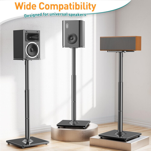 ELIVED Adjustable Height Speaker Stands for Satellites Up to 10KG 1