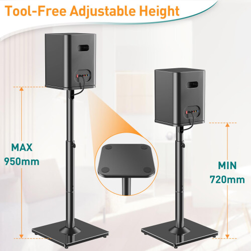 ELIVED Adjustable Height Speaker Stands for Satellites Up to 10KG 2