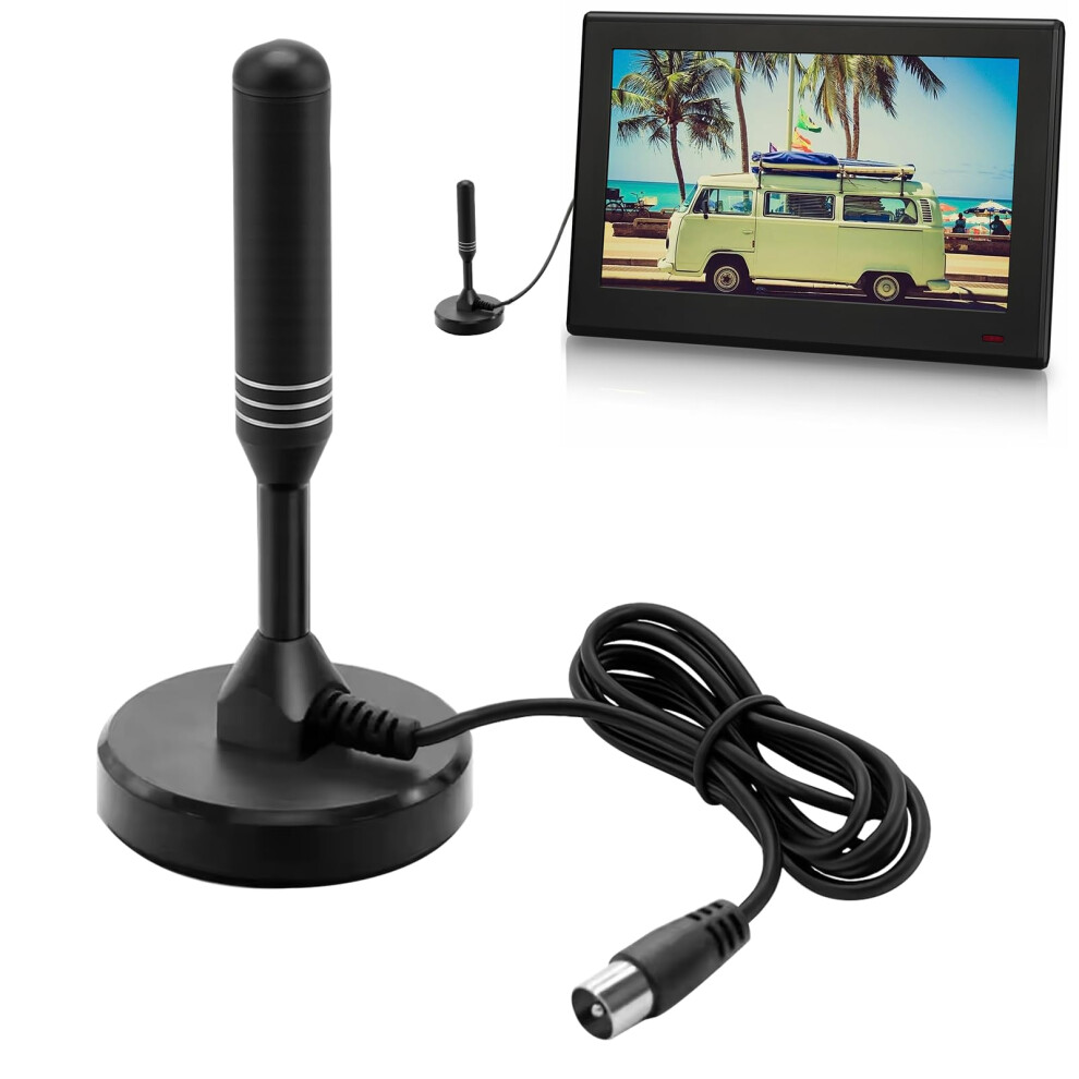 Digital Tv Aerial Indoor, Tv Antenna, Tvs Aerial Indoor With Signal Booster Applicate To Usb Television Tuner/Dvb-T Television With Magnetic Base & 6 5000249612434
