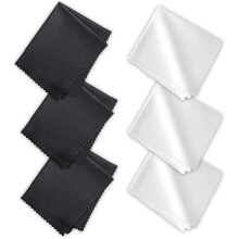 6 Pcs Glasses Cleaning Cloths,Glasses Cloth for Spectacles,Lens Microfibre Cloth Black & White Color Sunglasses Cleaner Kit for Lens,Eyewear,Screen L