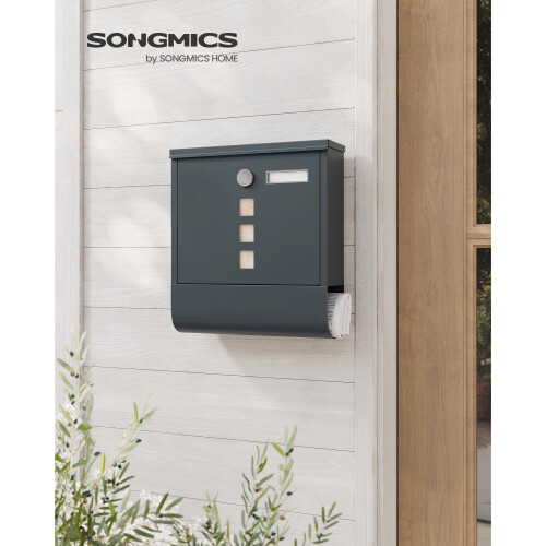 Songmics SONGMICS GMB20AG Wall-Mounted Post Box with Lock with Rotating Lid, Viewing Wind 1