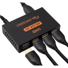 HDMI Splitter 1 in 4 Out Full Ultra HD 4K 3D HDMI Splitter 1X4 Way Box Hub 1080P Distributor Cable for PS3/4 Fire Stick Xbox HDTV DVD Player Monitor