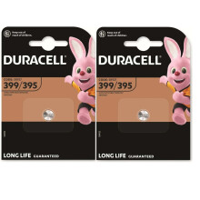 2x Duracell 399/395 SR927 with Silver Oxide (2 Blister Packs of 1 Battery) 2 Batteries