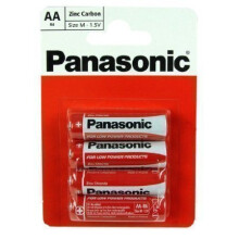 Panasonic 4 Pack AA Zinc Carbon Batteries for low power products