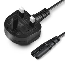 3M UK Figure 8 Power Lead BS1363 to IEC227 C7 2 PIN for TV,Printer,Monitor,Led,Camera Laptop Charger,Kettle Lead Power Cable for PS,Xbox,Samsung,Lg,P