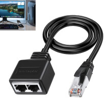 RJ45 Ethernet Splitter 1 Male to 2 Female LAN Adapter, Cat5, Cat5e, Cat6, Cat7 High Speed Network Cable Port Splitter Dual, Ideal for Home & Office U