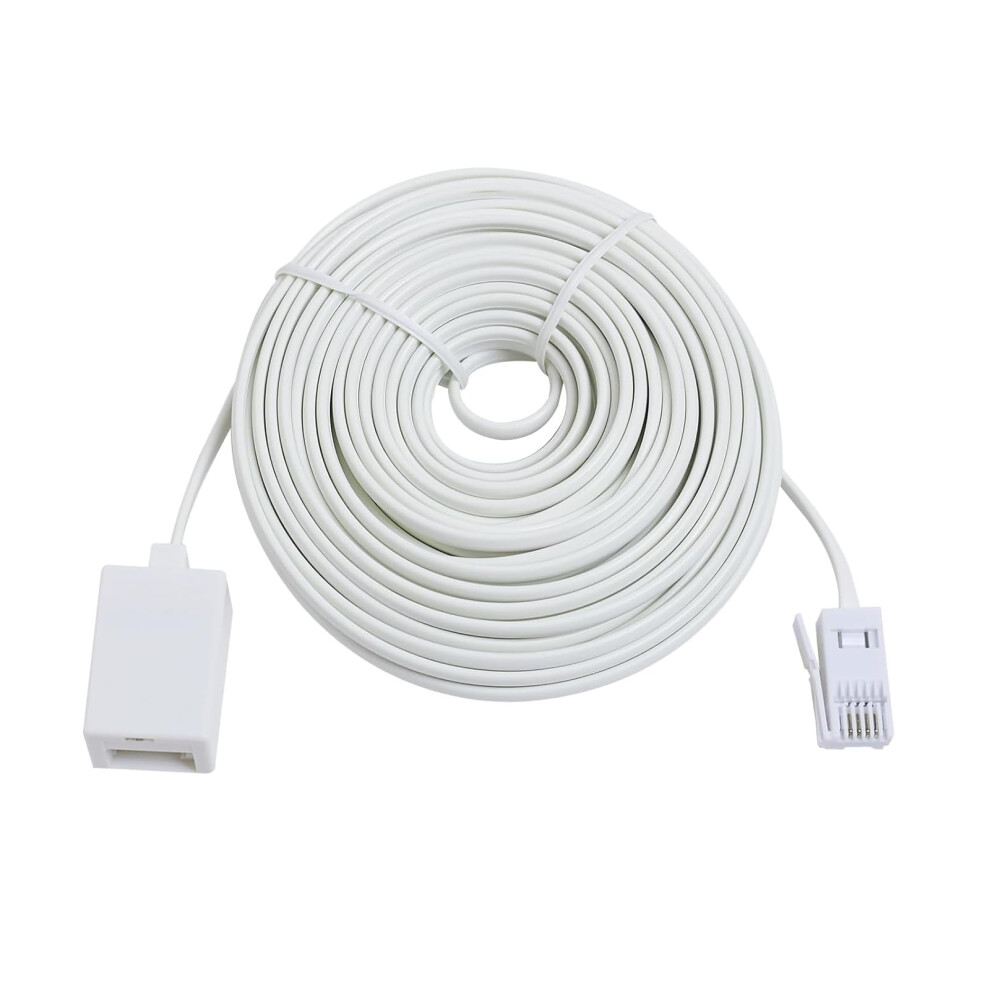 Hawaka Bt Telephone Extension Cable, Phone Line For Uk Landline Phone, Bt Male To 6P4c Female, Straight Through Telephone Cable,Compatible With White 5005829767146