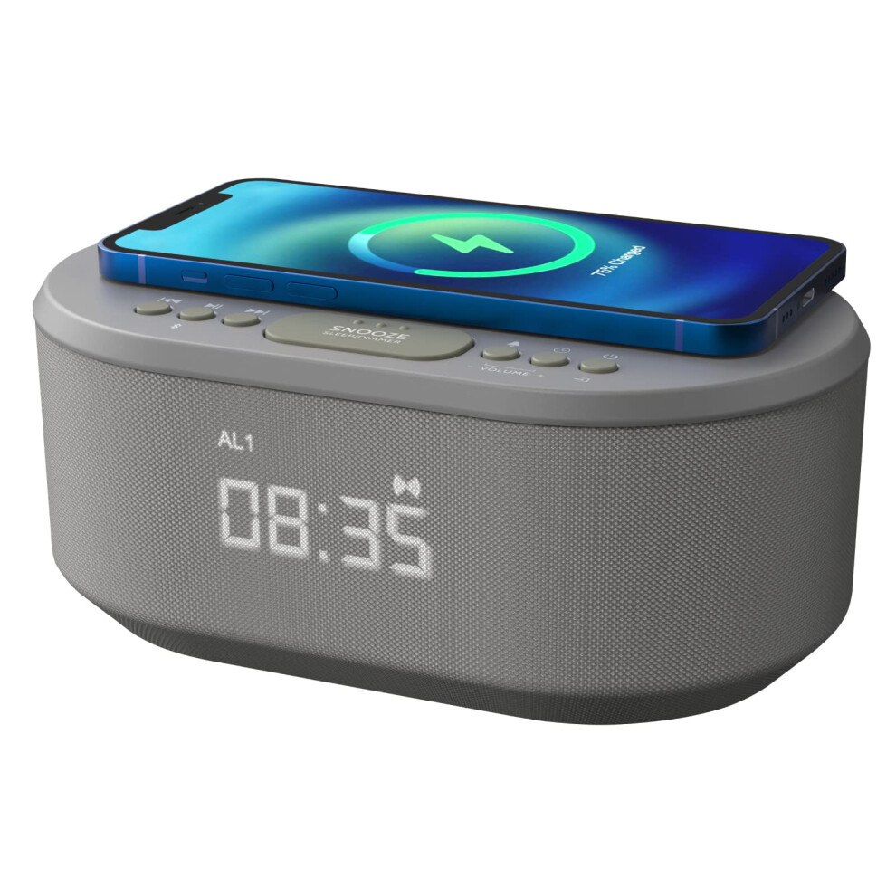I-Box Alarm Clocks Bedside, Alarm Clock With Wireless Charging, Bluetooth Speaker, Radio Alarm Clock, Fast Qi Wireless Charger, Mains Powered, Fm Rad 5000487509763