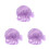 3Pièces Perruques Bob Courtes Violet Spiky Cosplay Unisexe 4