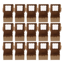 50Pièces Boîtes À Fenêtre, Carton Marron Pour Cadeaux