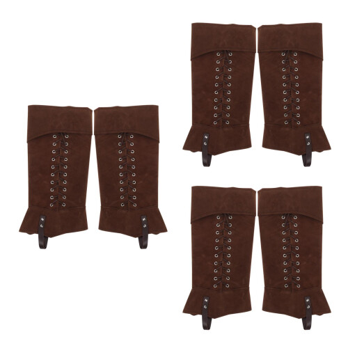3Paires Bottes Décoratives Cuir Médiéval Pour Costume 2