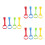12Pièces Anneaux D'assistance Bébé Nylon PVC Stable Multi Couleur 6