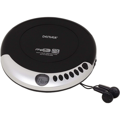 Denver Denver DMP-391 Personal CD Player Discman With MP3 / Audio Book Support, 40 Second Antishock, Resume/Last Played Memory, Portable CD Player With Bass