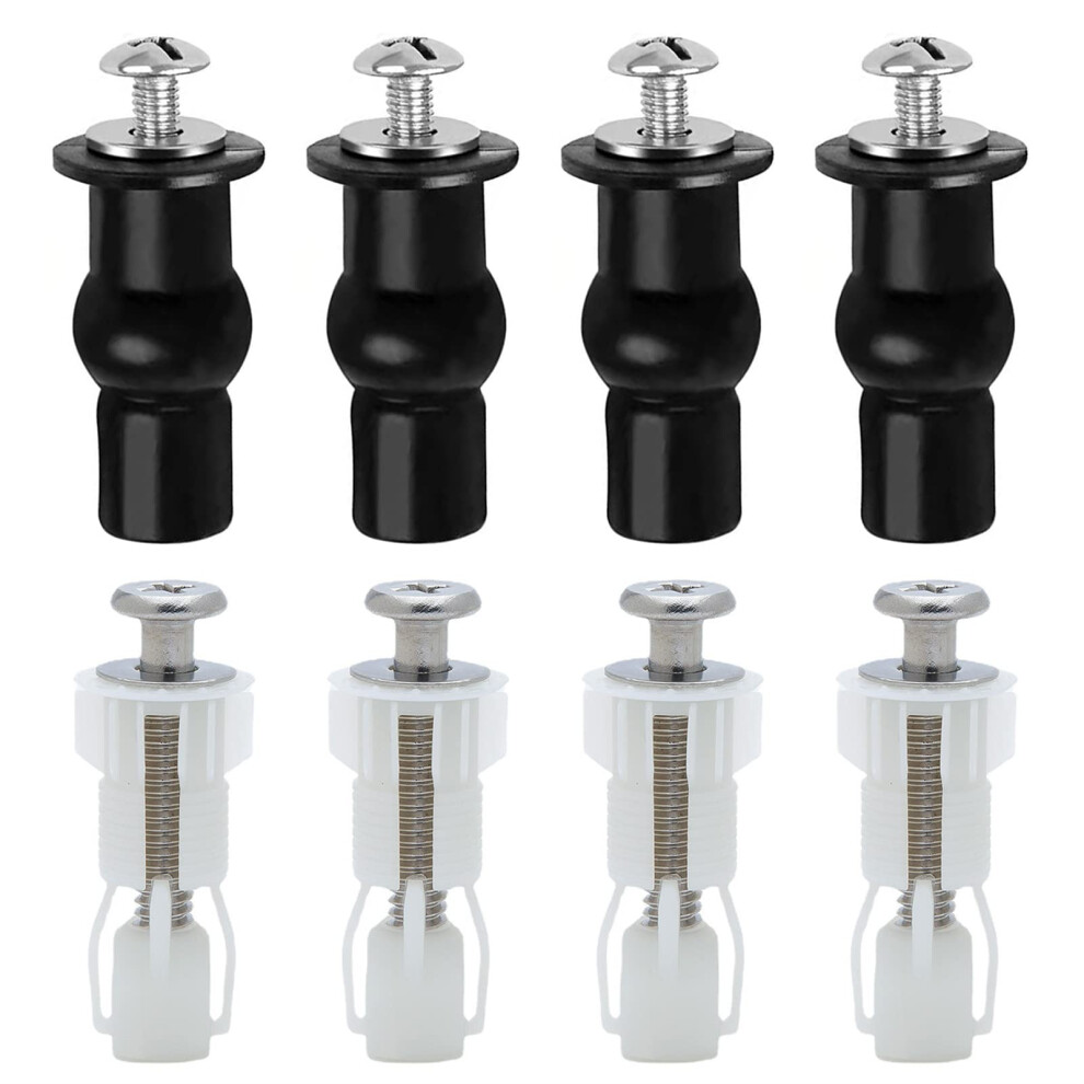 Toilet Seat Screws Fittings, 8 Pcs Universal Toilet Seat Hinges Screws Lid Top Fixing Hinge Replacement Nuts For Toilets Wc Blind Hole 32120967