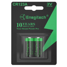 Enegitech CR123A 3V Lithium Battery, CR17345 123 3 Volt Disposable Battery for Smoke Alarm, Motion Sensor, Security Alarm Sensor, Camera Non-Recharge