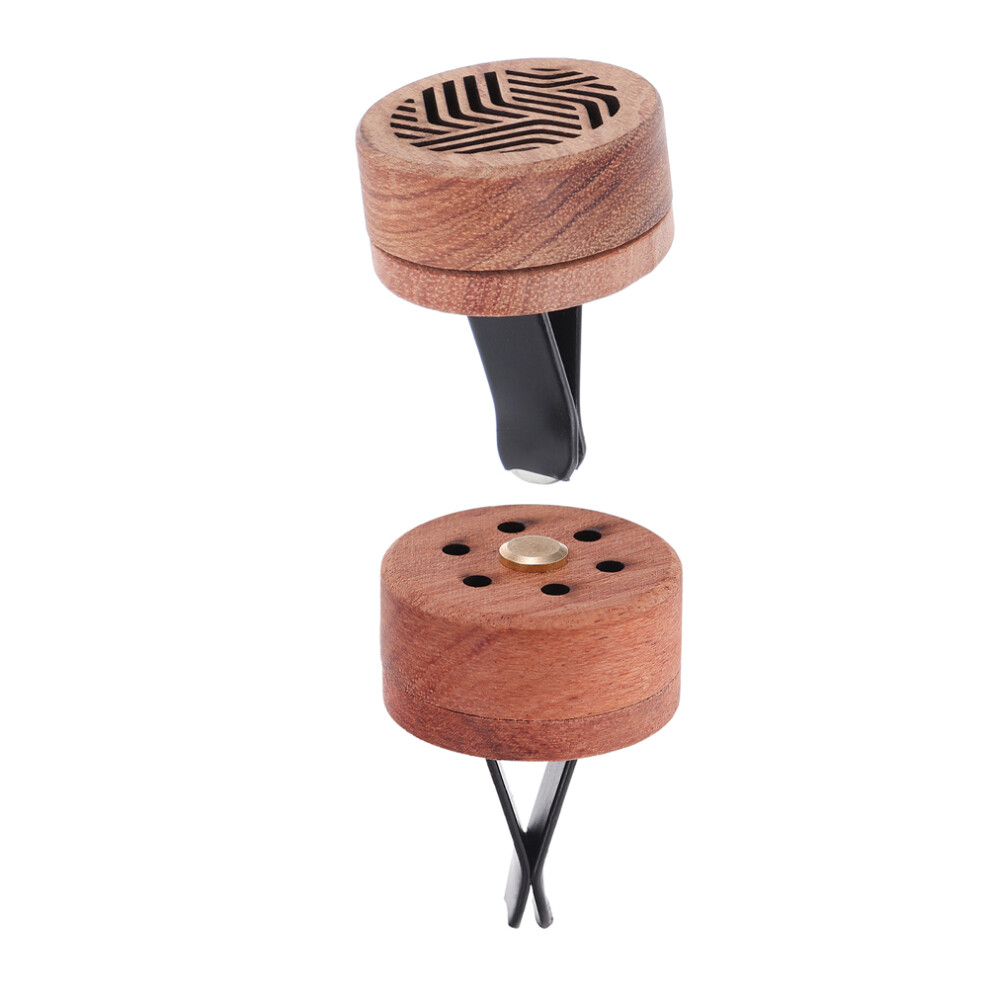 6Pcs Car Diffuser Air Vent Clips Wooden Essential Oil Freshener Brown 3641285457829