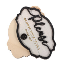 10Pcs Wood Shoes Off Sign White for Home Decor