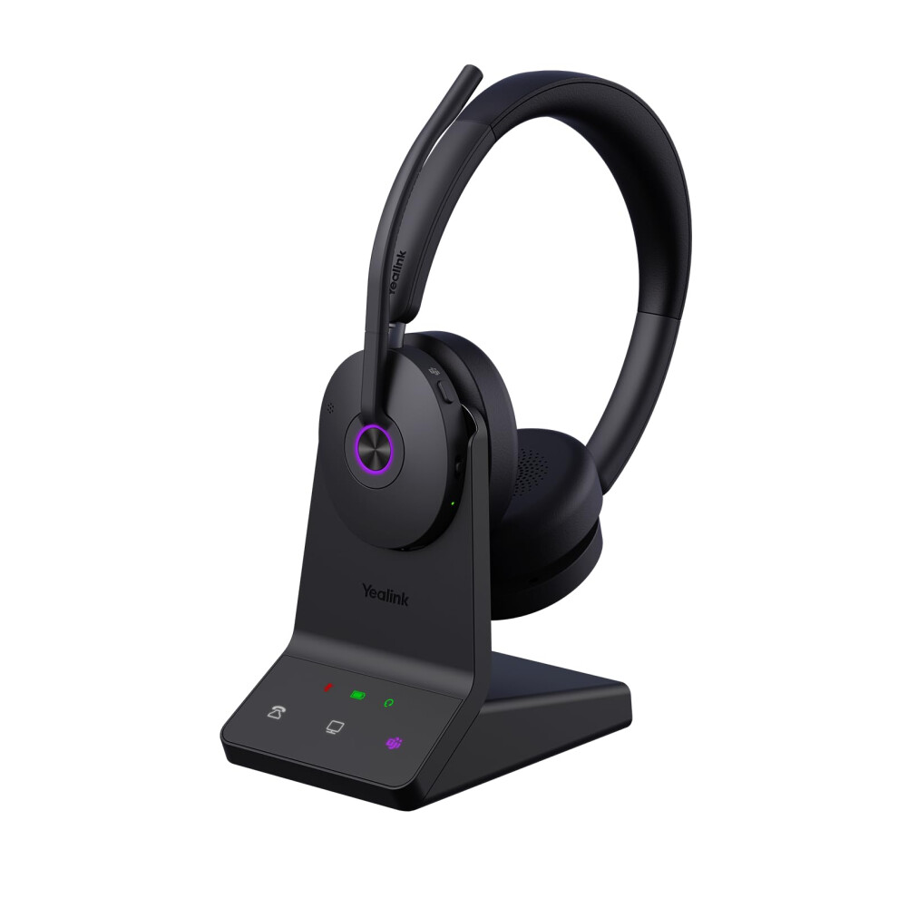 Yealink Wh68 Anc Dect Wireless Headset With Microphone, 4X Ai Noise Cancelling Mic,606 Ft Range On Ear Work Headsets,32H Talk Time, Teams Certified B 91374233