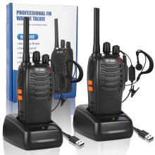 SINZUX 2Pcs Walkie Talkies Rechargeable, Walkie Talkies for Adults Professional Long Range 16CH Two Way Radio, Supports Hand Free VOX Function with L