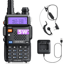 eSynic Professional Walkie Talkies uv5r 5W Rechargeable UV-5R Radio Walkie Talkies VHF/UHF Dual Band Clear Calls 2 Way Radio Long Range with LED Disp