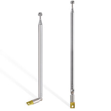 Bingfu FM DAB Radio Aerial Digital TV Hybrid Radio Antenna 6 Section Telescopic Antenna 2 kit for FM/VHF/UHF Stereo DAB/DVB-T Reception