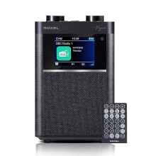 Roxel Vogue DAB Radio & FM Radio and Wireless Speaker with Dual Alarm & Snooze Function, Rechargeable Portable DAB Radio, Mains & Battery (Black)