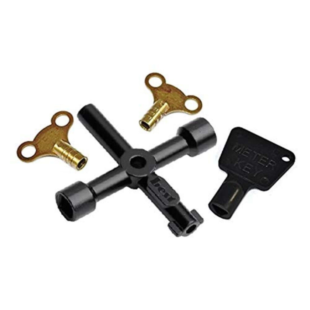 Merriway Bh00936 (4 Pcs) Workshop Assortment Of Radiator And Meter Utility Keys - Pack Of 4 Pieces 49184549