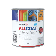 Zinsser Allcoat Exterior Water Based Paint Satin White - 1 Litre
