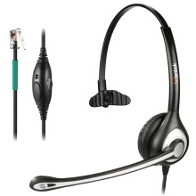 Wantek Corded Telephone Headset Mono w/Noise Canceling Mic for AVAYA Aastra Allworx Adtran Alcatel Lucent AltiGen Comdial Digium Gigaset InterTel Mit