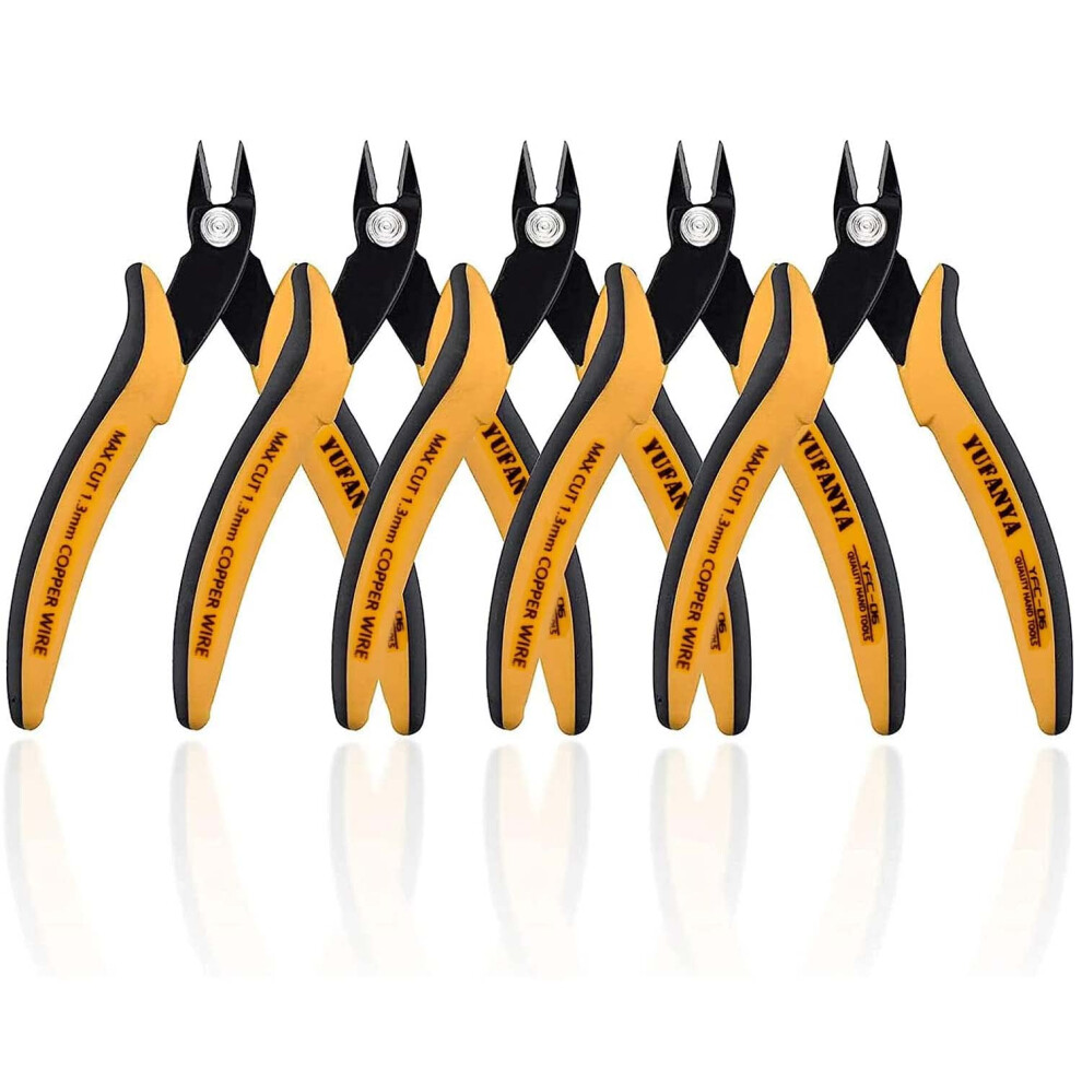 5Pcs Micro Wire Cutter-Flush Cutters,Small Side Cutting Pliers,Flush Pliers Diagonal Side Cutters Wire Cutter Snips With Soft Grip For Diy Craft And 59086802