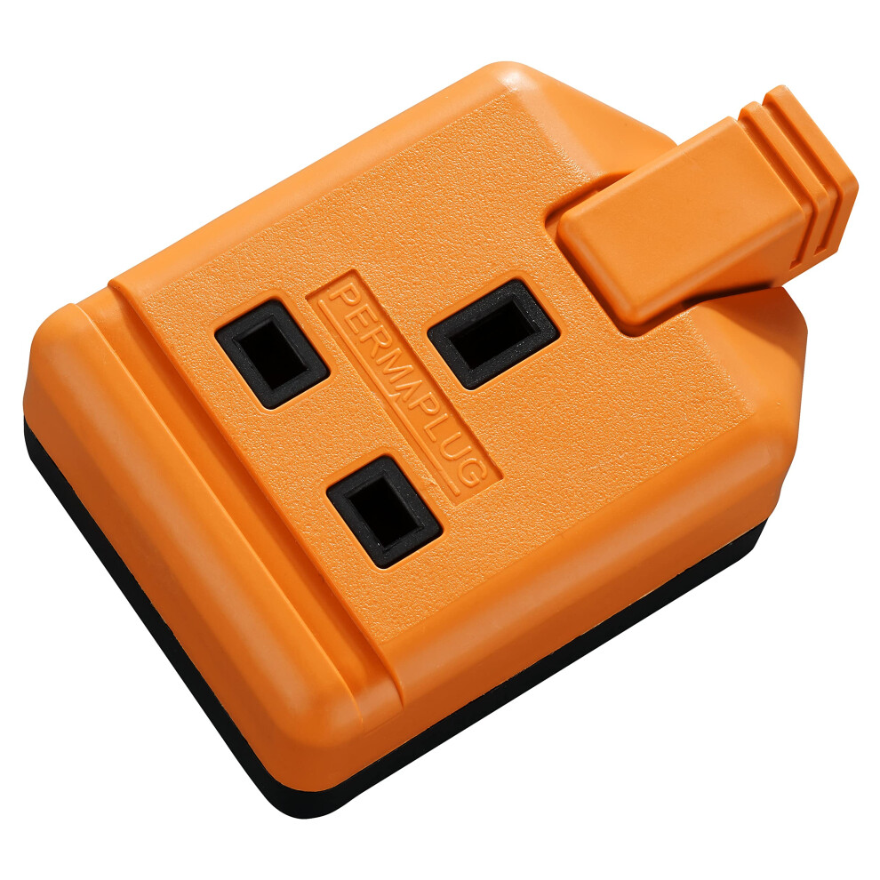 Orange Other Heavy Duty Single Socket Trailing Socket, Without Plug And Cable, 13 Amp,