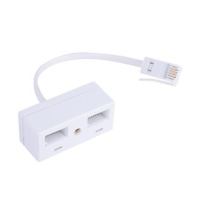 Haluway BT Phone Splitter 2 Way Adapter, UKTelephone RJ11 Male to Double Female Extender for UKLandline Modem Fax Cable
