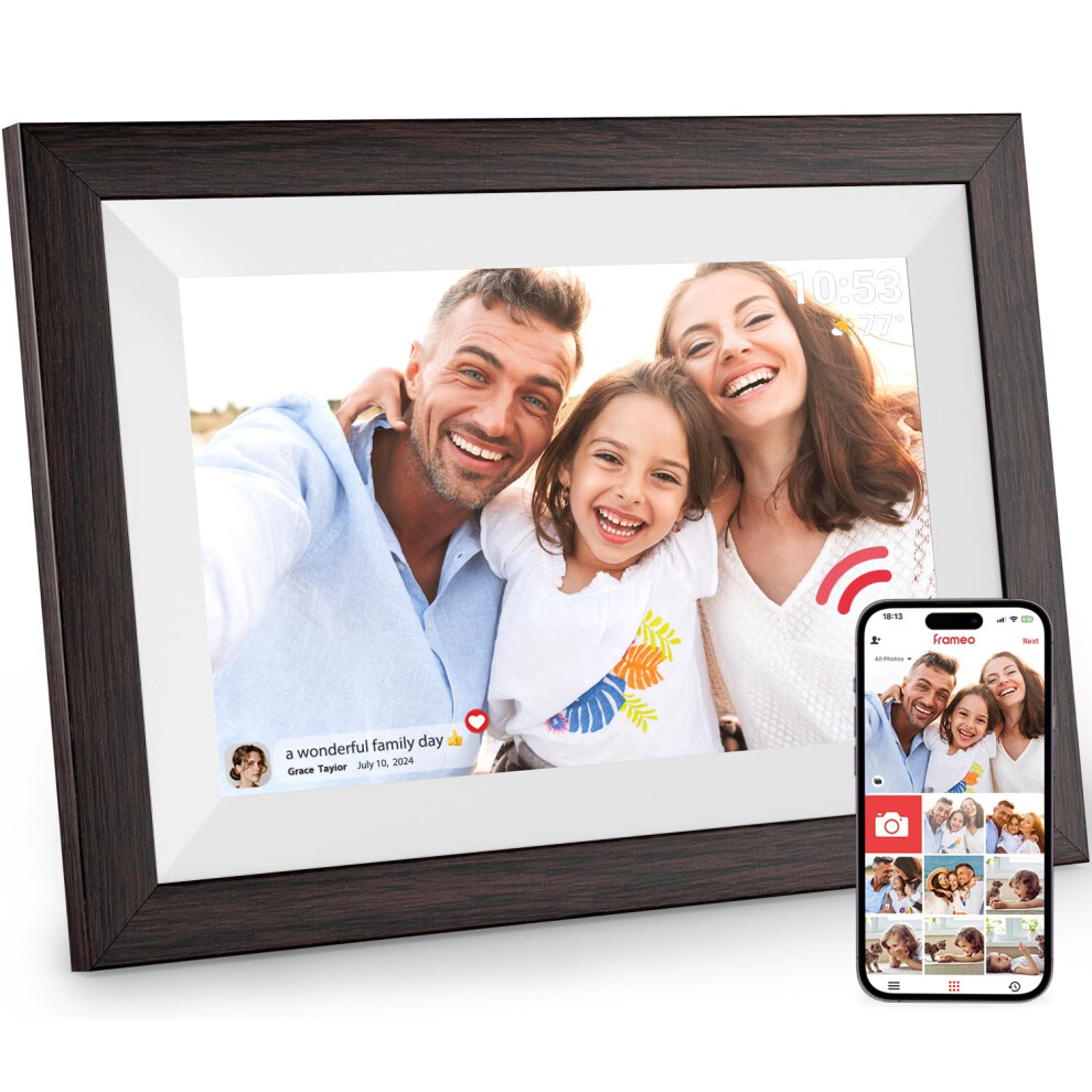 Hesmor Frameo Digital Photo Frame Wifi, 10.1 Inch Frameo Digital Picture Frame, 1280X800 Ips Lcd Touch Screen, Auto-Rotat Built In 32Gb Storage Electr 717331699604