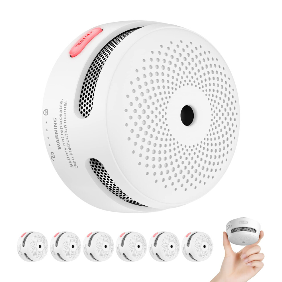 X-Sense White Mini Smoke Alarm For Home, 10-Year Battery Fire Alarm, Smoke Detector With Led Indicator & Silence Button, Conforms To En14604 Standard, Xs01