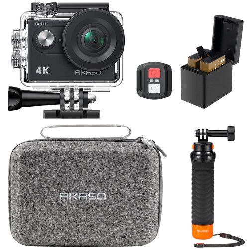 AKASO EK7000 Action Camera Floating Hand Grip Bundle
