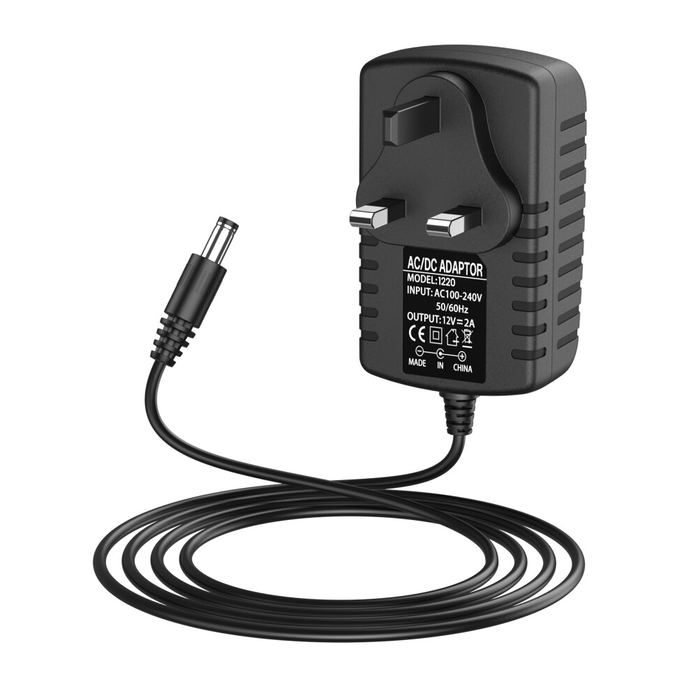 Photos - Cable (video, audio, USB) 12V 2A Power Supply Adapter, AC/DC Converter Adapter Driver Transformer UK Plug 5.5 x 2.5mm for(Compatible with 5.5 x 2.1mm)