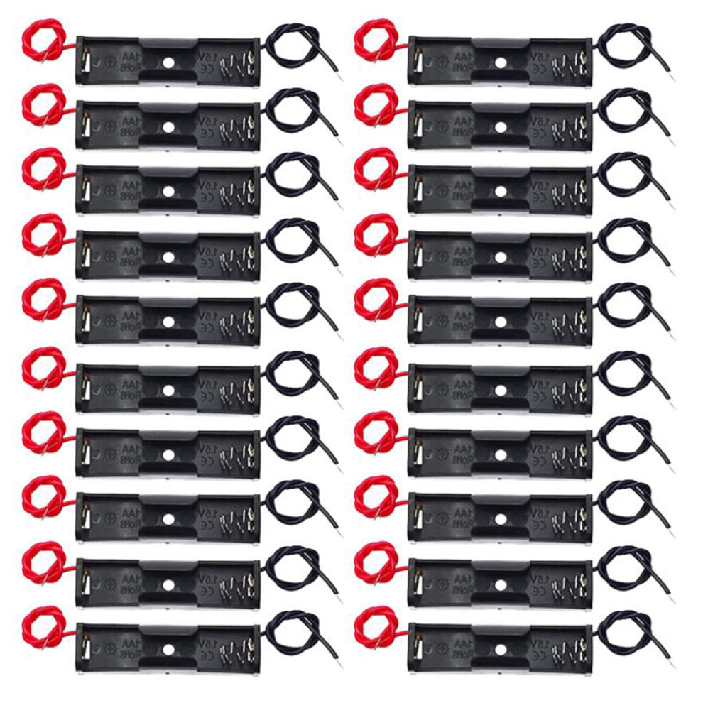 Aediko 20Pcs Aa Battery Holder 1X1.5v Aa Battery Holder Aa Battery Holder With Leads Wires 5000367051245