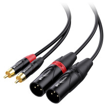 Cable Matters Dual RCA to XLR Unbalanced Interconnect Cable 1.8m, 2 RCA to 2 XLR Male Cable