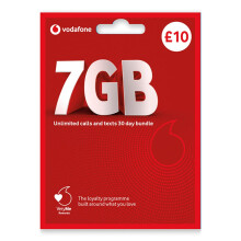 Vodafone SIM Card UK PREPAID PAYG 10 Bundle - 7GB + Unlimited Mins & Texts