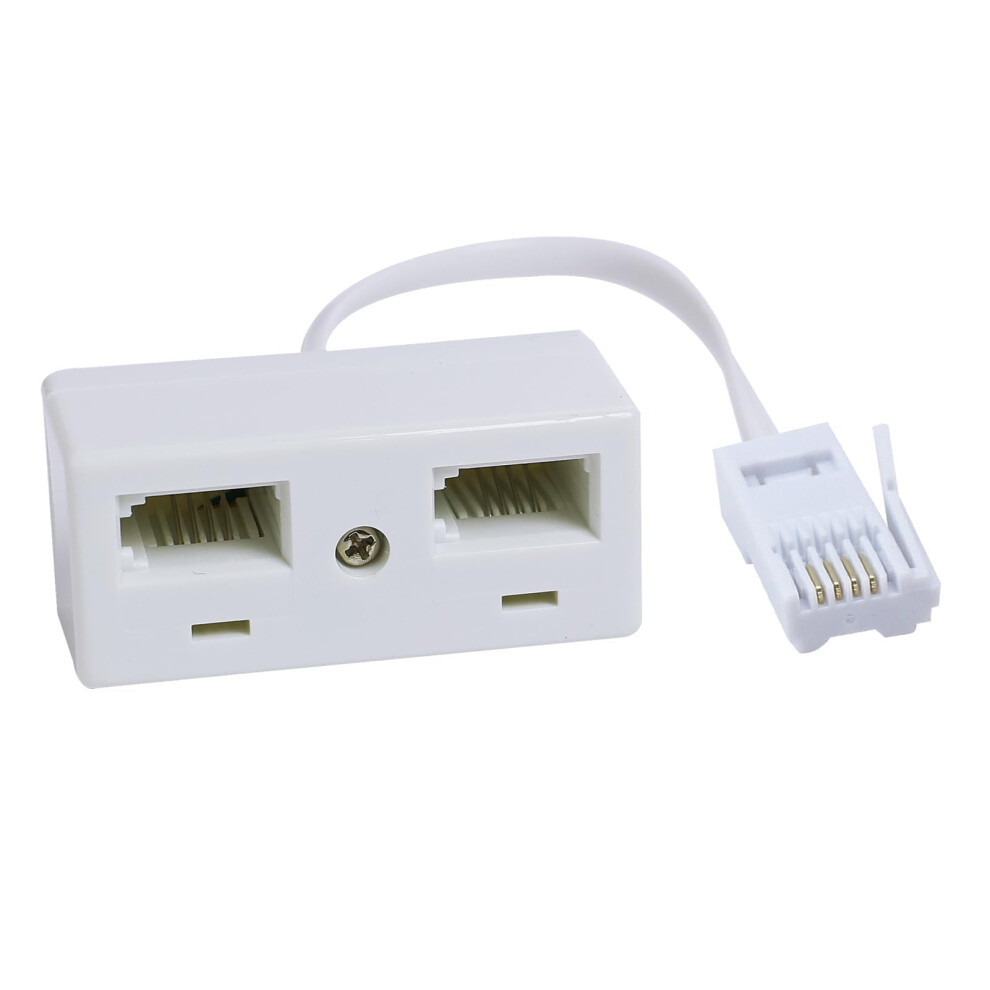 Ltteea Bt Telephone Splitters 2 Way, Phone Double Socket Splitter Uk Telephone Rj11 Male Plug To 2 Female Extender For Uk Landline Telephone Fax Mode 5004106012443