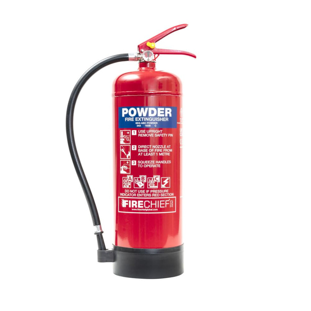Firechief Core Abc Powder Fire Extinguisher 6Kg - Fire Extinguisher Quick And Easy To Use - Multipurpose Use - Kitemark Certified To Bs En 3 - Cxp6 M 41197905